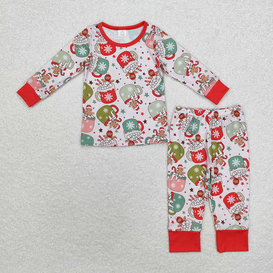 Baby Boys Christmas Cups Bamboo Pajamas Clothes Sets