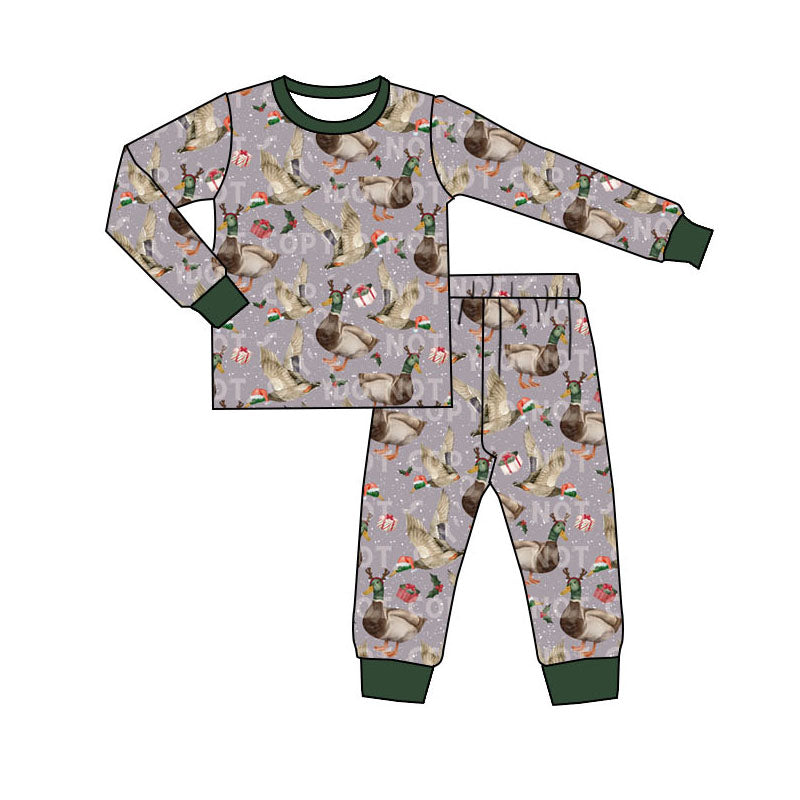 Baby Boys Christmas Mallard Ducks Shirt Pants Pajamas Clothes Sets Preorder