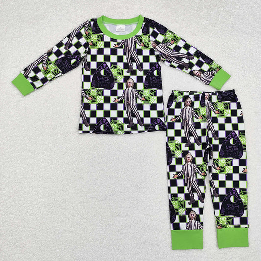 Baby Boys Halloween Green Spider Top Pants Pajamas Outfits Sets