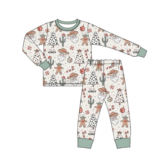 Baby Boys Christmas Western Tree Top Pants Pajamas Clothes Sets Preorder