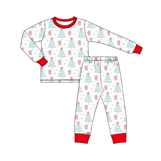 Baby Boys Christmas Tree Stars Top Pants Pajamas Clothes Sets Preorder