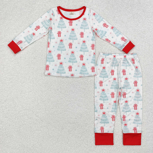 Baby Boys Christmas Tree Stars Bamboo Pajamas Clothes Sets