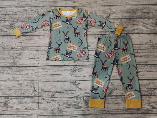 Baby Boys Hunting Ducks Top Pants Pajamas Clothes Sets Preorder