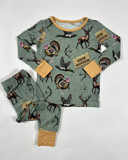 Baby Boys Hunting Ducks Top Pants Pajamas Clothes Sets Preorder