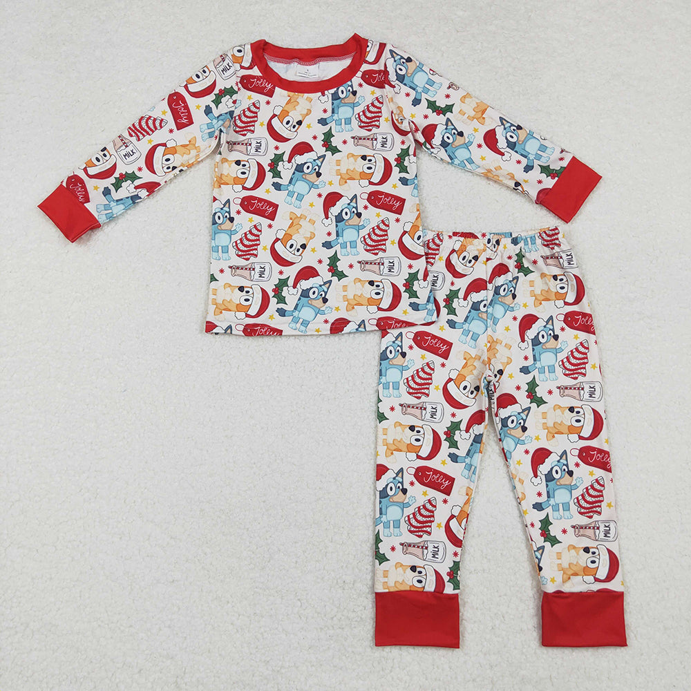 Baby Boys Dogs Christmas Tree Cake Top Pants Pajamas Clothes Sets