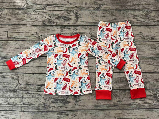 Baby Boys Dogs Christmas Tree Cake Top Pants Pajamas Clothes Sets Preorder