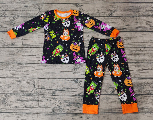 Baby Boys Halloween Dog Pumpkins Top Pants Pajamas Clothes Sets