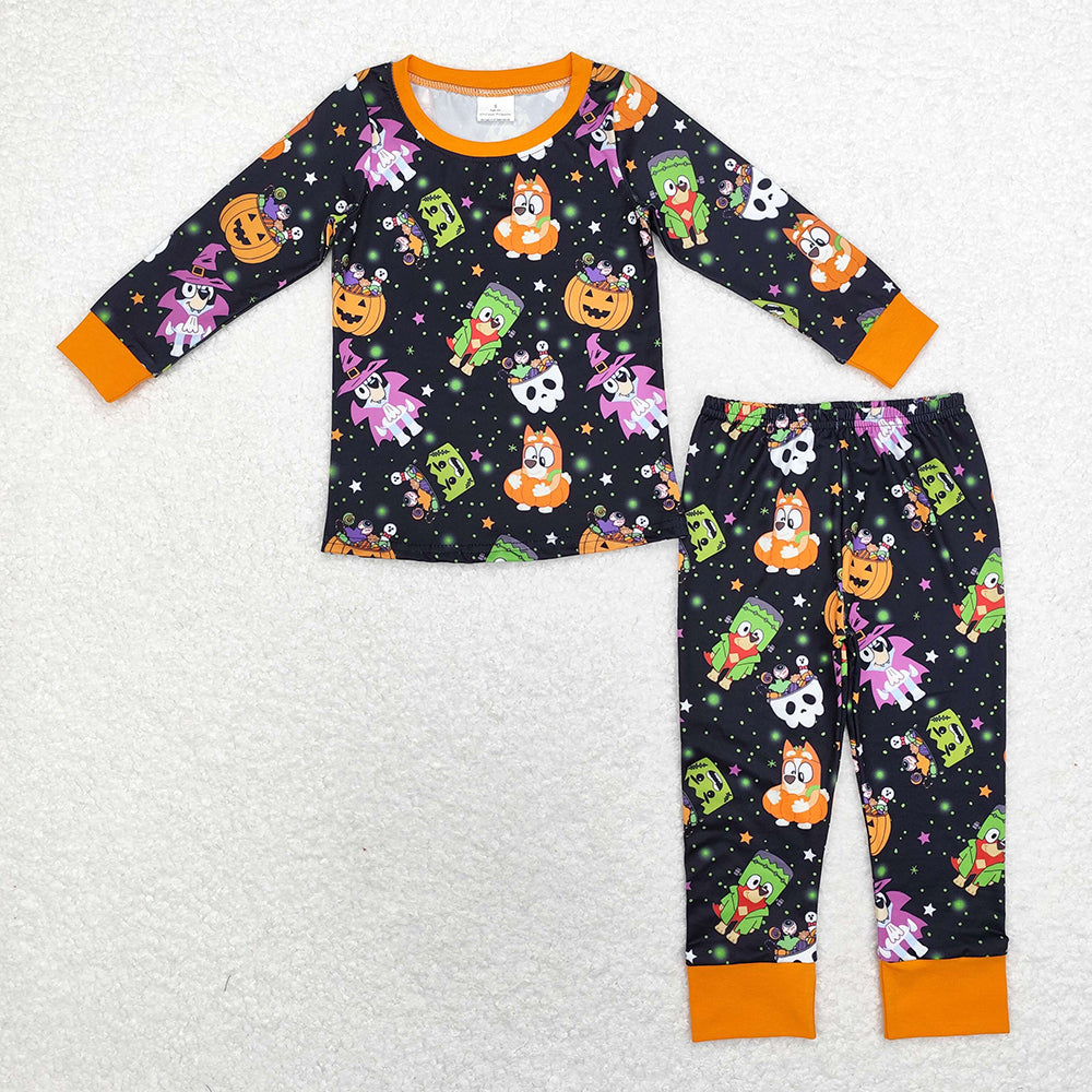 Baby Boys Halloween Dog Pumpkins Top Pants Pajamas Clothes Sets