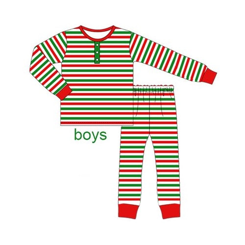 Baby Boys Christmas Stripes Top Pants Pajamas Clothes Sets Preorder