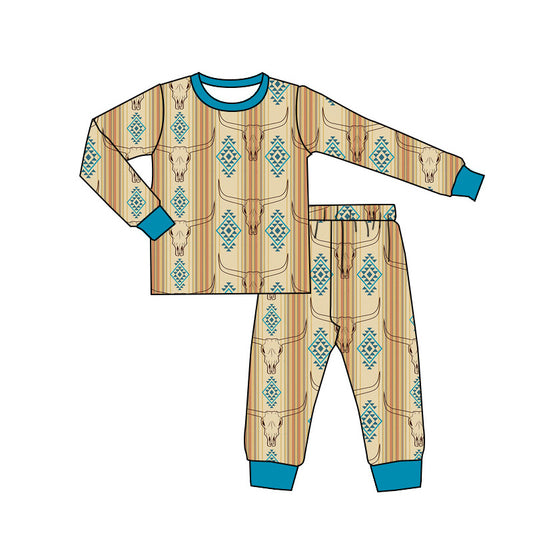 Baby Boys Western Cow Aztec Top Pants Pajamas Clothes Sets Preorder