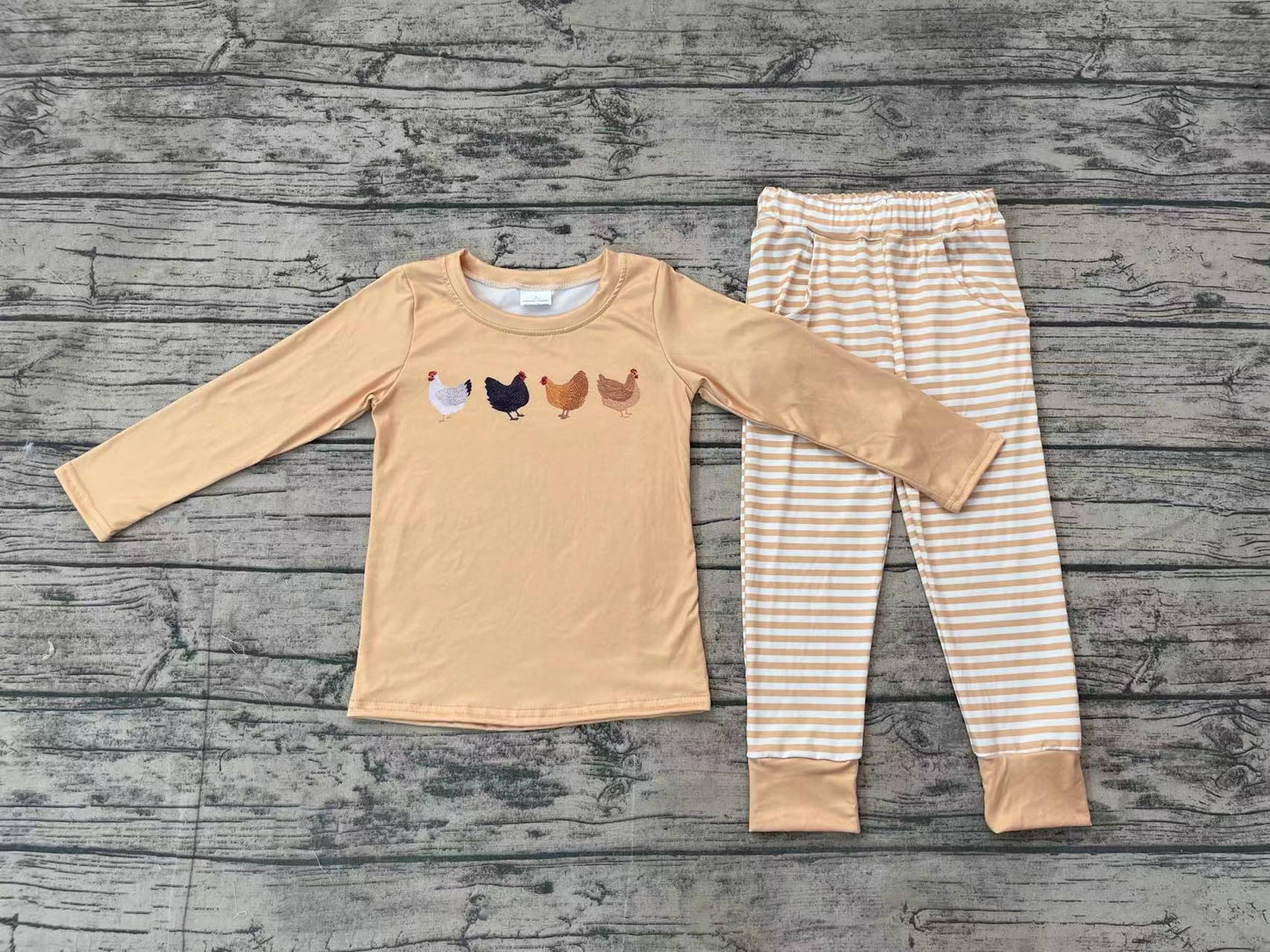 Baby Boys Fall Chicken Farm Top Pants Clothes Sets