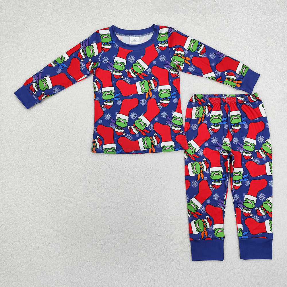 Baby Boys Christmas Frog Socks Shirt Pants Pajamas Clothes Sets