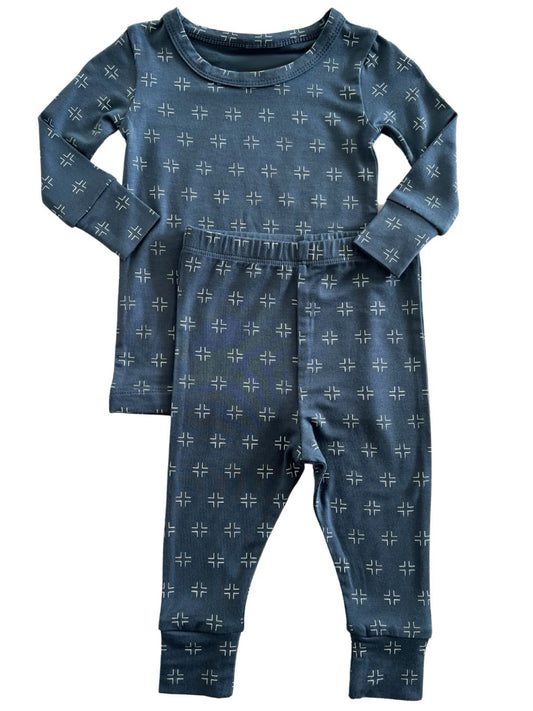 Baby Boys Fall Blue Top Pants Pajamas Outfits Clothes Sets Preorder