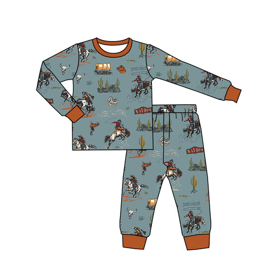 Baby Boys Western Rodeo Top Pants Pajamas Clothes Sets Preorder