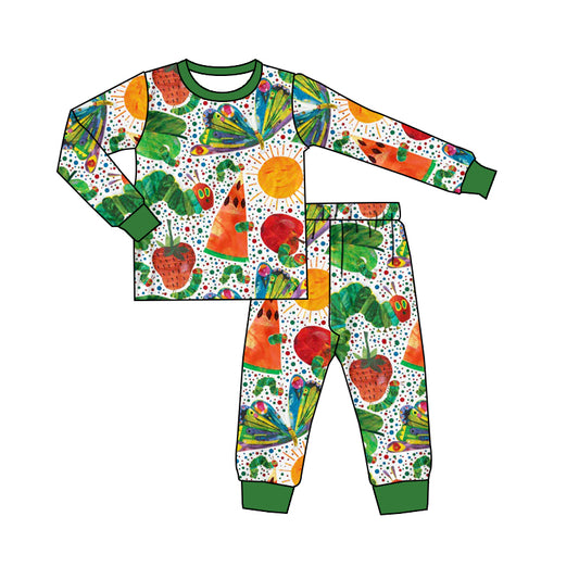 Baby Boys Cartoon Worms Tops Pants Pajamas Clothes Sets Preorder