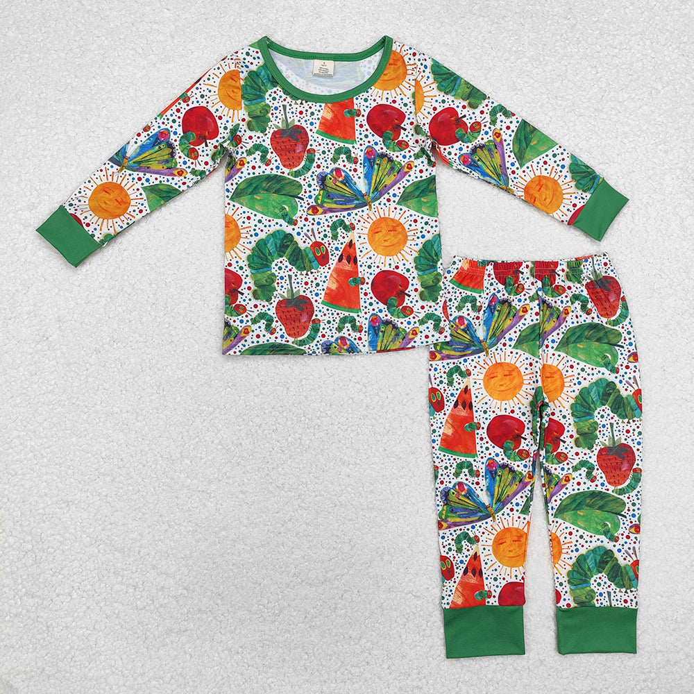 Baby Boys Cartoon Worms Tops Pants Pajamas Clothes Sets