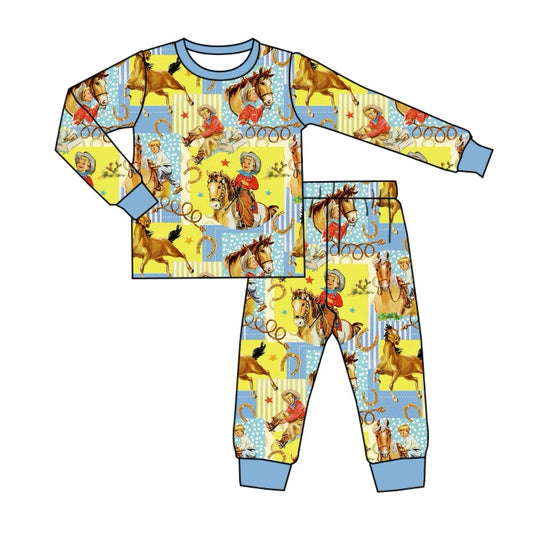 Baby Boys Cowboy Western Tops Pants Pajamas Clothes Sets Preorder