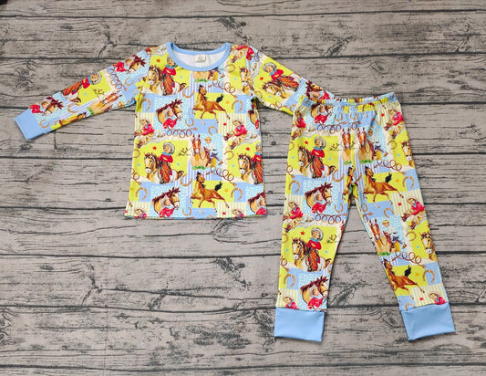 Baby Boys Cowboy Western Bamboo Pajamas Clothes Sets