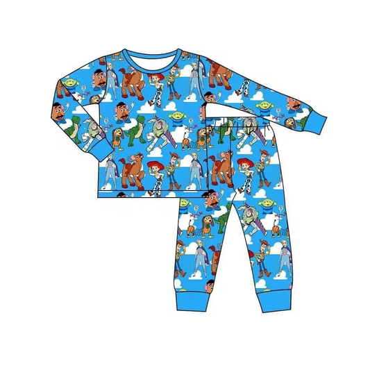 Baby Boys Blue Toys Top Pants Pajamas Clothes Sets Preorder