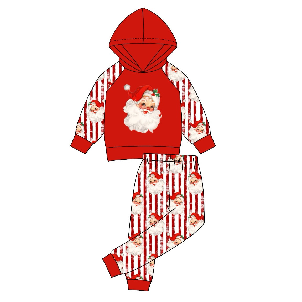 Baby Boys Christmas Santa Hooded Top Pants Clothes Sets Preorder