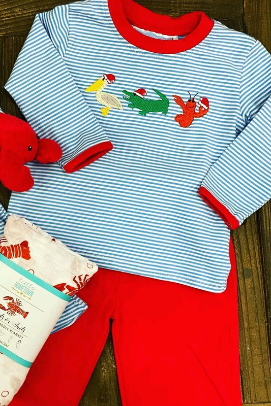 Baby Boys Christmas Crocodile Shirt Pants Clothes Sets Preorder