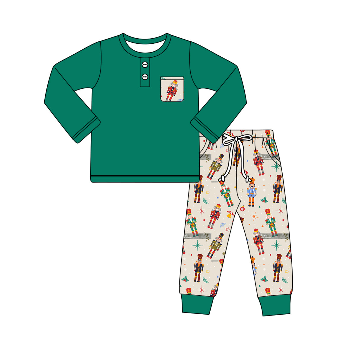 Baby Boys Christmas Soldier Pocket Top Pants Clothes Sets Preorder