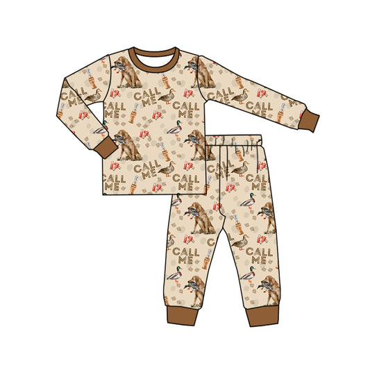 Baby Boys Call Me Dog Hunting Shirt Pants Pajamas Clothes Sets Preorder