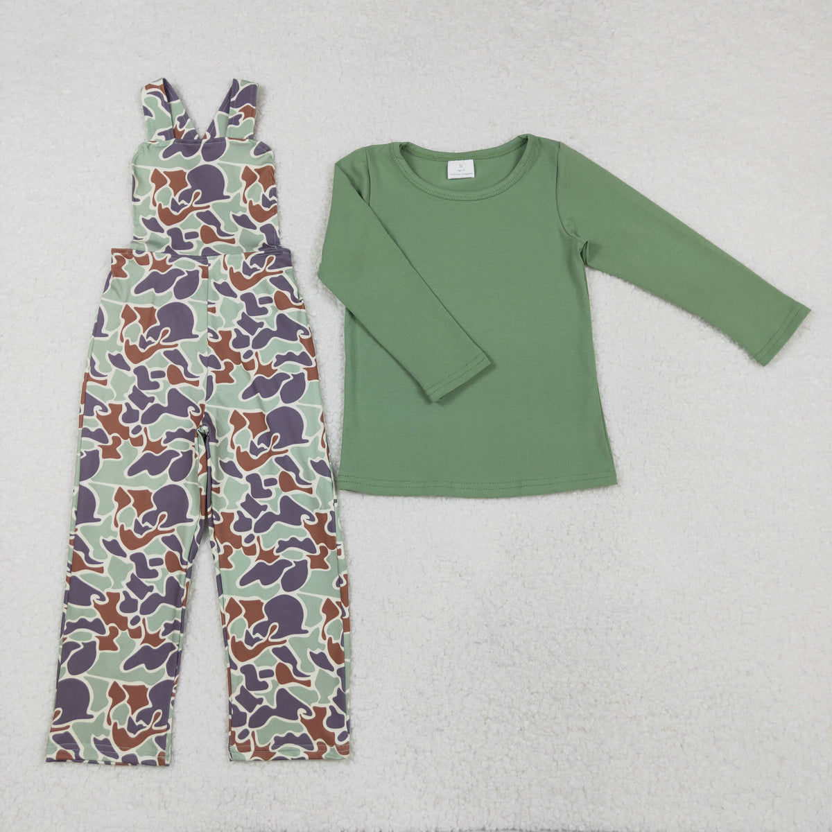 Sibling Baby Boys Girls Southern Camo Straps Pant Jumpsuits