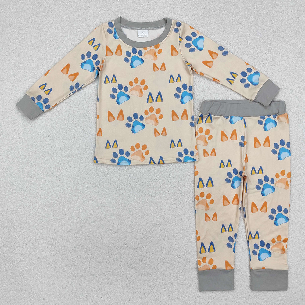 Baby Boys Dog Paw Top Pants Pajamas Clothes Sets