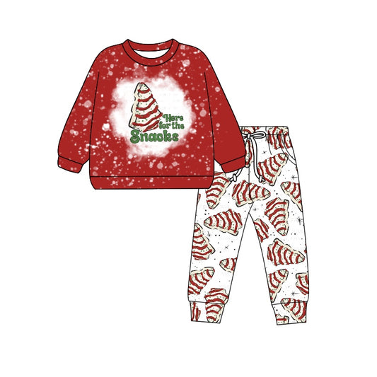 Baby Boys Christmas Tree Snacks Shirt Pocket Pants Clothes Sets Preorder