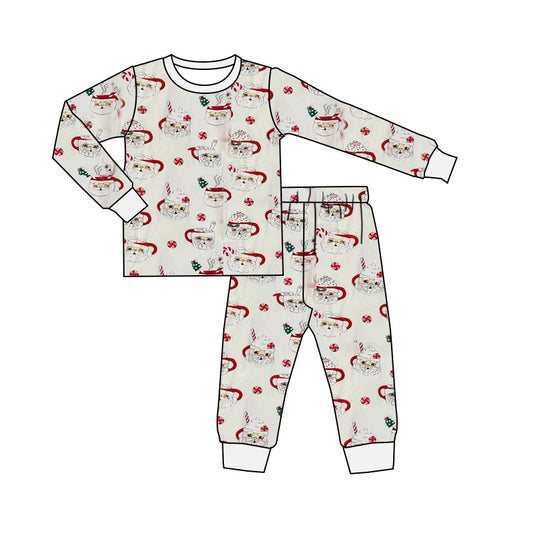 Baby Boys Christmas Santa Cups Top Pants Pajamas Clothes Sets Preorder