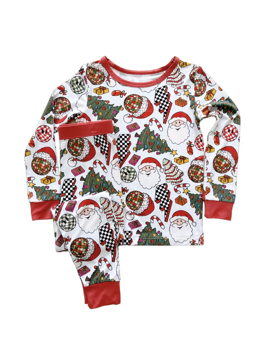 Baby Boys Christmas Santa Disco Shirt Pants Pajamas Clothes Sets Preorder