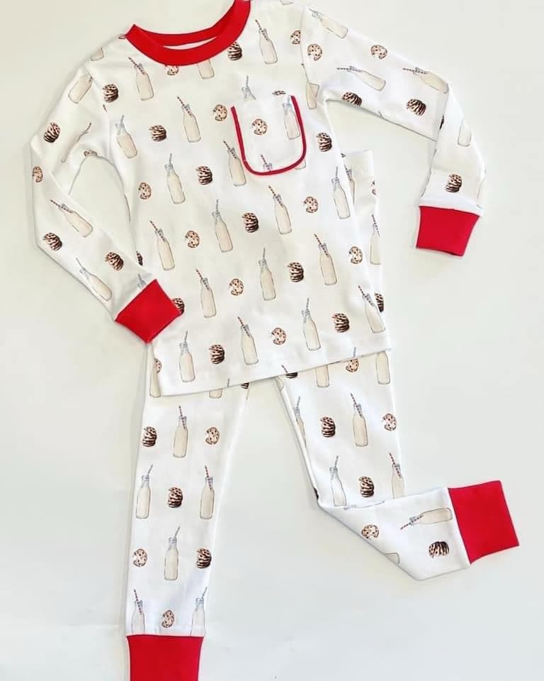 Baby Boys Christmas Milk Cookie Shirt Pants Pajamas Clothes Sets Preorder