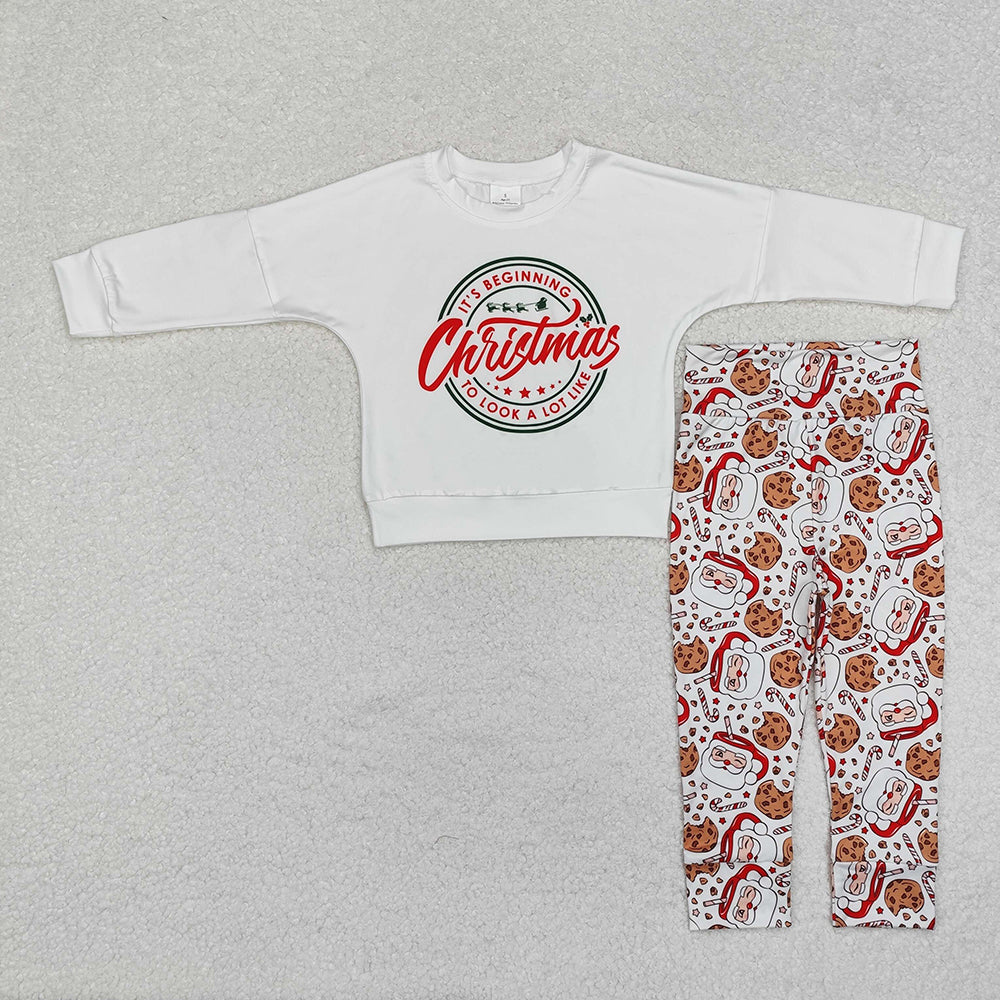 Baby Boys Christmas Santa Cookie Shirt Pants Outfits Clothes Sets