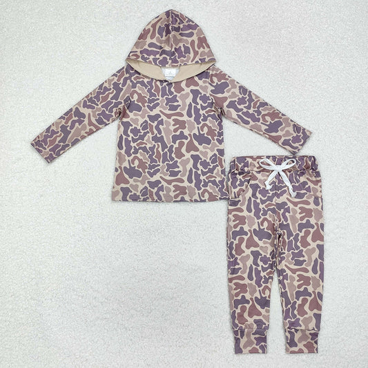 Sibling Baby Boys Camo Hooded Top Pants Outfits Clothes Sets