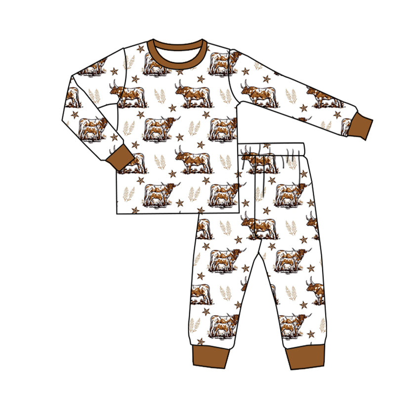 Baby Boys Cowboy Western Top Pants Pajamas Clothes Sets Preorder