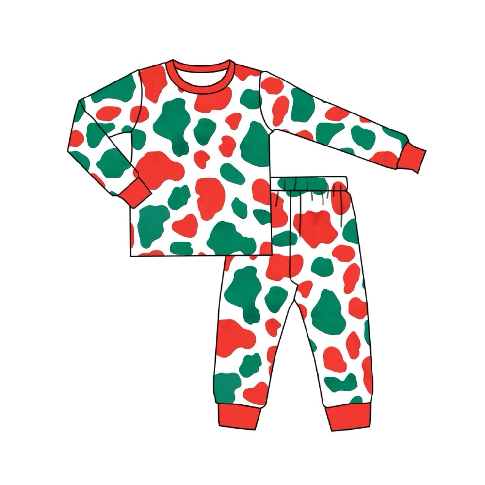 Baby Boys Christmas Green Red Camo Top Pants Pajamas Clothes Sets Preorder