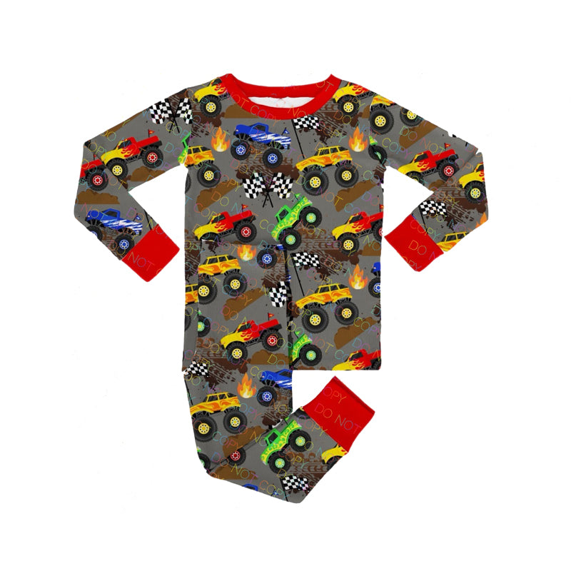 Baby Boys Trucks Red Top Pants Pajamas Clothes Sets Preorder