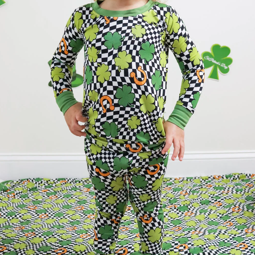 Baby Boys St Patrick Day Quatrefoil Tee Shirts Pants Pajamas Clothes Sets Preorder