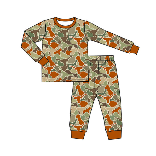 Baby Boys Camo Longhorn Top Pants Pajamas Clothes Sets Preorder