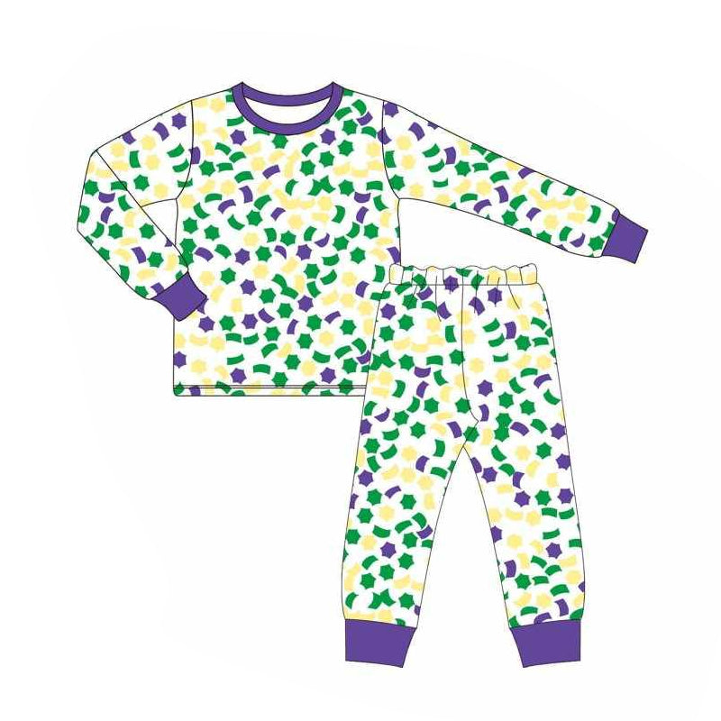 Baby Boys Mardi Gras Shirt Pants Pajamas Kids Clothing Sets Preorder