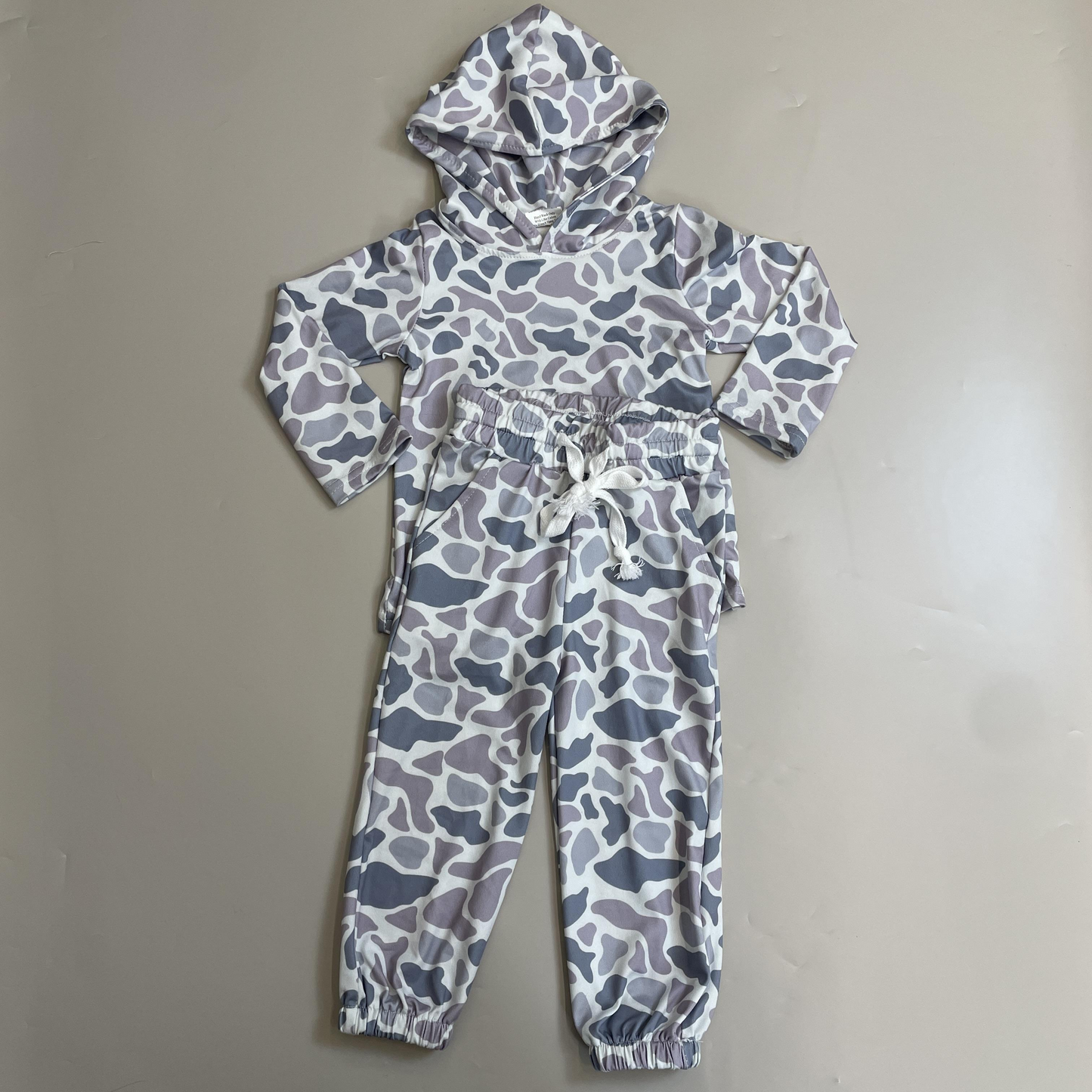 Baby Boys Grey Camo Hooded Top Pants Outfits Clothes Sets