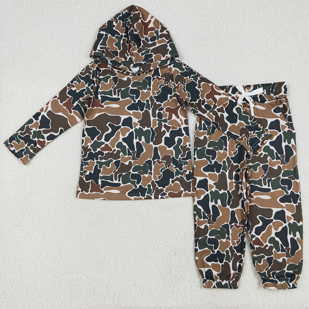 Sibling Baby Boys Camouflage Hooded Top Jogger Pants Outfits Clothes Sets