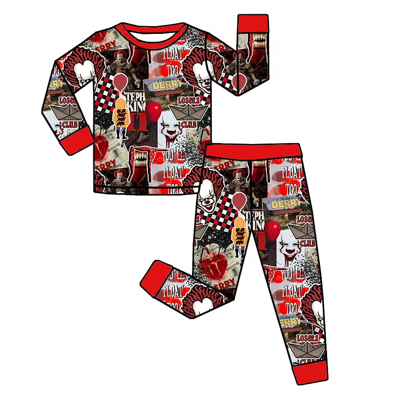 Baby Boys Long Sleeves Red Cartoon Derry Top Pant Pajamas Set Preorder