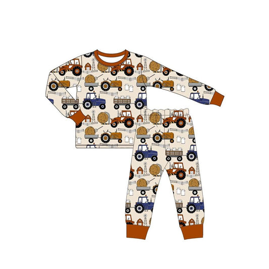 Baby Boys Long Sleeves Milks Top Pant Farm Pajamas Set Preorder