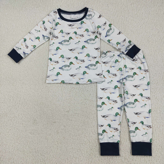 Baby Boys Long Sleeves Ducks Top Pant Farm Pajamas Sets