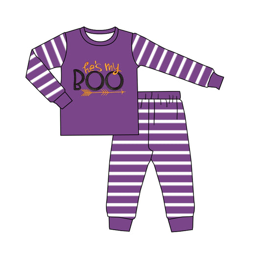 Baby Boys Long Sleeves He's My BOO Top Pant Pajamas Set Preorder