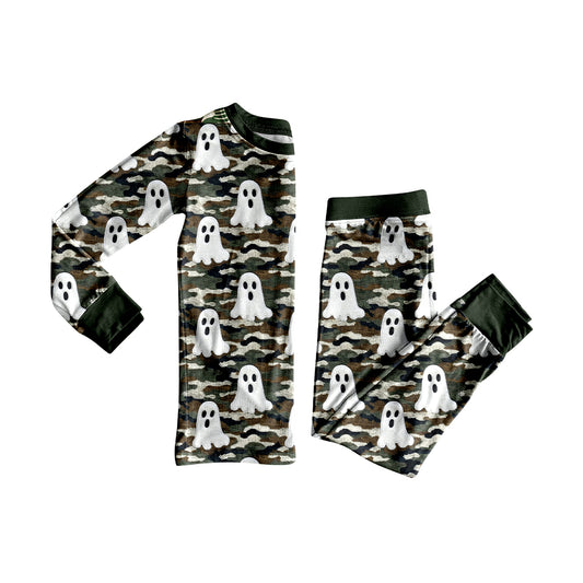 Baby Boys Long Sleeves Green Camo Ghosts Top Pants Pajamas Set Preorder