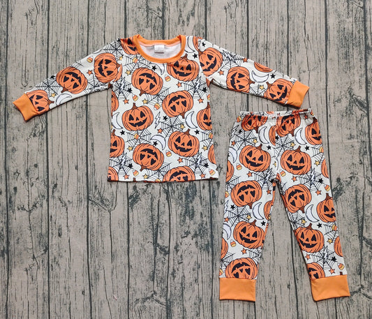 Baby Boys Ghost Pumpkins Top Pants Halloween Pajamas Sets