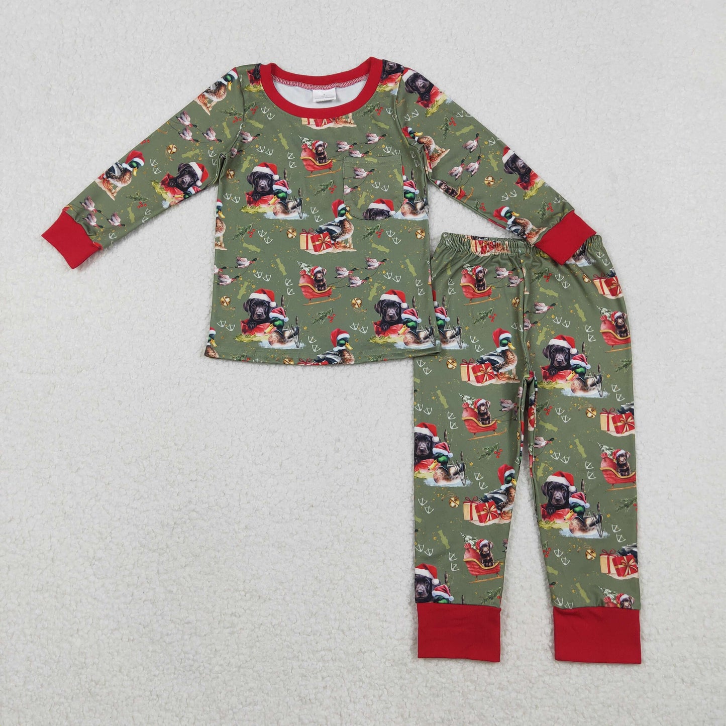 Sibling Baby Boys Christmas Long Sleeves Santa Gingerbread Top Pant Pajamas Sets